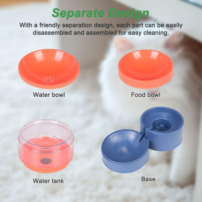 Hosdog Double Cat Dog Bowls, Raised Cat Food Bowl Set Automatic Pet Water Gravity Dispenser with Detachable and Anti-Vomiting Design for Indoor Cats and Small Dogs Blue - PawsPlanet Australia
