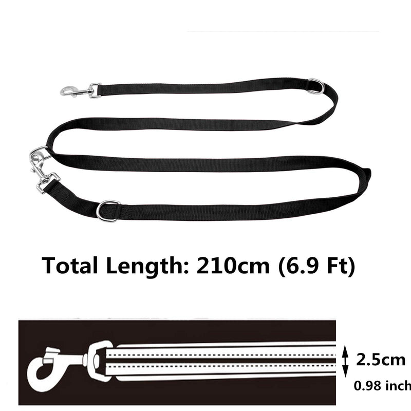 YankMooM Dog Training Lead Leash,6.9FT Double Ended Dog Lead for Training Walking Running Multi-Function Dog Lead Rope(Black) - PawsPlanet Australia