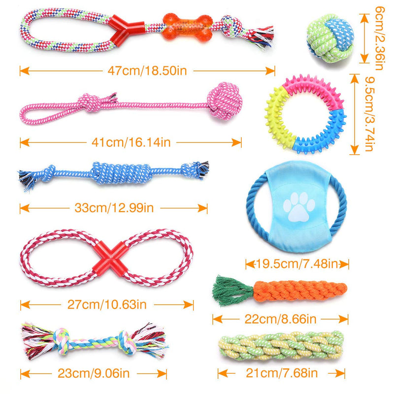 [Australia] - VANFINE Dog Toys Aggressive Chewers - Puppy Toys - Puppy chew Toys - Dog Toys for Small Dogs - Rope Dog Toy - Set of 10 Rope Dog Toy for Medium to Large Dogs Set Of 10 Toys For Small to Medium Dogs 