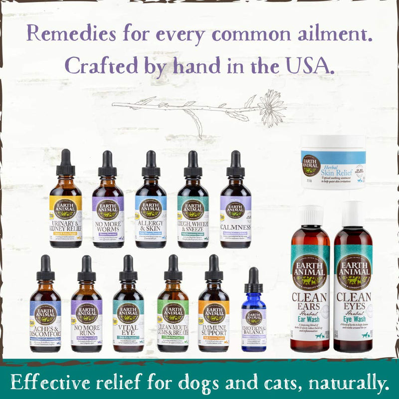 Earth Animal Herbal Topical Remedies Clean Ears Ear Wash for Dogs & Cats, 4 oz. Bottle - PawsPlanet Australia