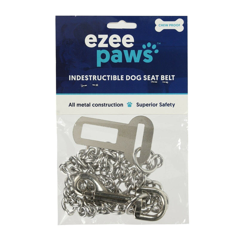 Ezee Paws Metal Chain Dog Seat Belt Chew Proof Strong Safety Restraint (65cm) - PawsPlanet Australia