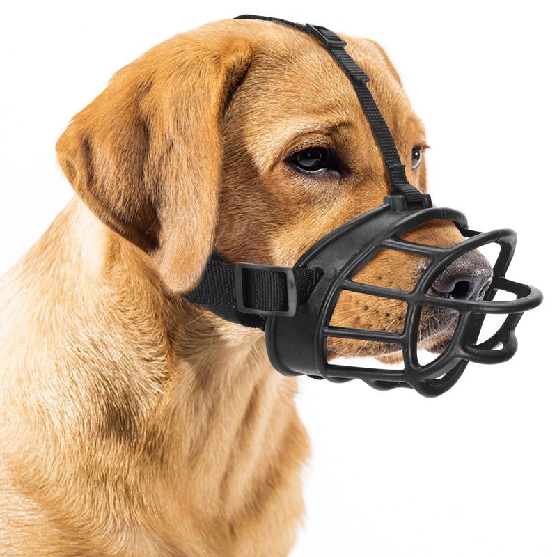 Nobleza Muzzles for Dogs, Prevention of Biting, Chewing and Barking, Breathable Silicone Basket Dog Muzzles, for Small, Medium and Large Dogs (S/M/L, Black) M - PawsPlanet Australia