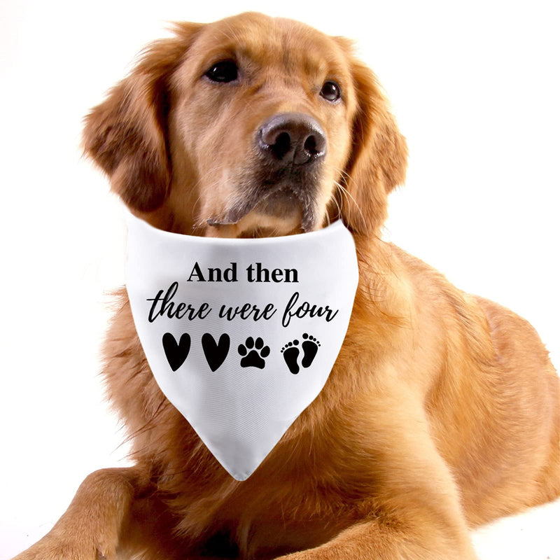 1 Piece Baby Announcement Dog Bandana And Then There Were Four Dog Bandana New Baby Gift Pregnancy Gift (Were Four White) Were Four White - PawsPlanet Australia