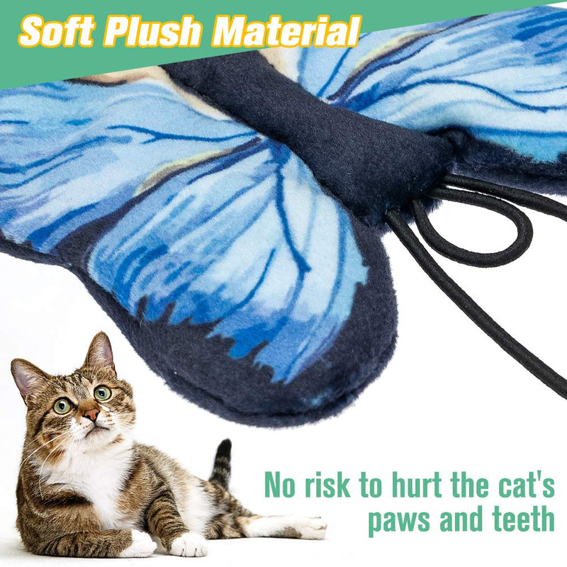 BINGPET Interactive Cat Toys for Indoor Cats - 4 Pack Butterfly, Bee, Beetle for Cat Wand Replacement, Soft Plush Cat Toy with Crinkle Paper, Dragonfly Realistic Insect for Cat Playing or Pole Refill - PawsPlanet Australia
