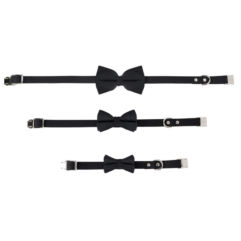 [Australia] - United Pups Elegant Pups Classy Black Collar Bow Tie and Leash Small 