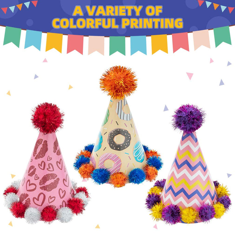 Dog Party Hat Pet Cap 6 Pack - Cute Puppy Cone Hats Party Accessories for Dogs & Cats, Perfect for Birthday, Holiday, Festival - PawsPlanet Australia