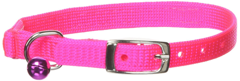 [Australia] - Hamilton Rhinestone Cat Series 3/8-Inch by 10-Inch Safety Cat Collar with Bell Hot Pink 3/8" x 12" 