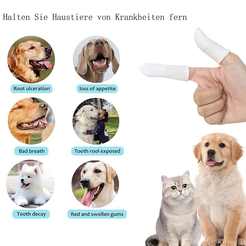 Pack of 6 dog toothbrushes for small dogs, pet finger toothbrush, anti-plaque finger dog, dog toothbrush, knitted fabric, for cleaning the teeth of dogs and cats - PawsPlanet Australia
