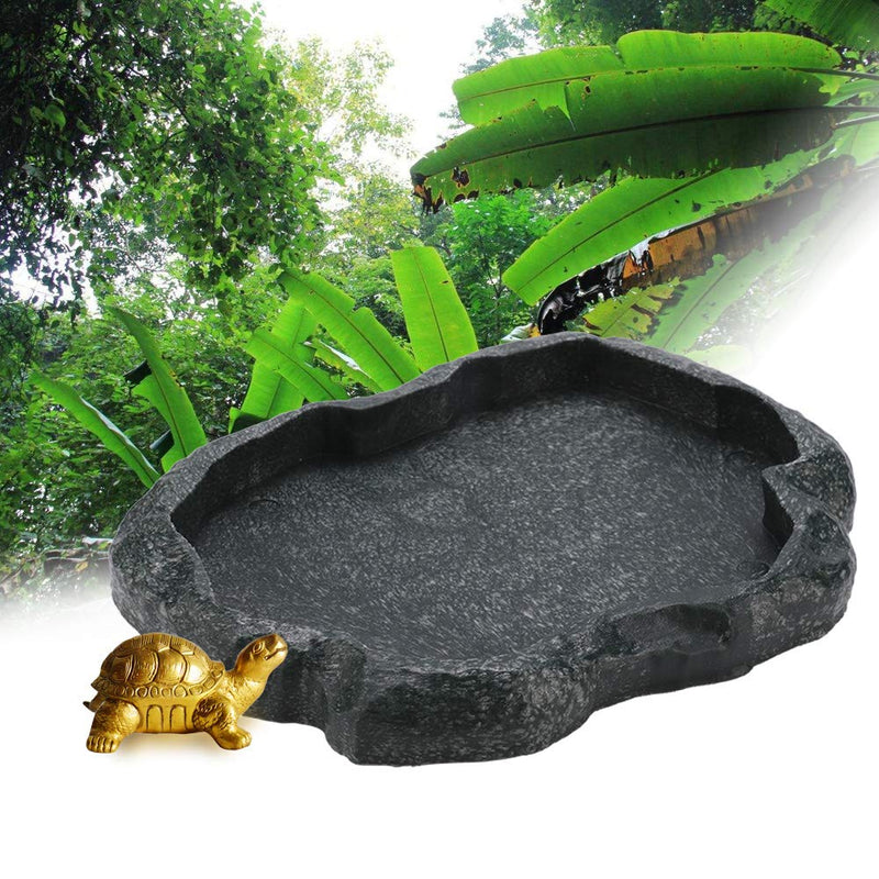 ViaGasaFamido Reptile Water Bowl, Resin Reptile Food Bowl Tortoise Water Dish for Leopard Gecko Lizard Chameleon Iguana(Green S) Green S - PawsPlanet Australia