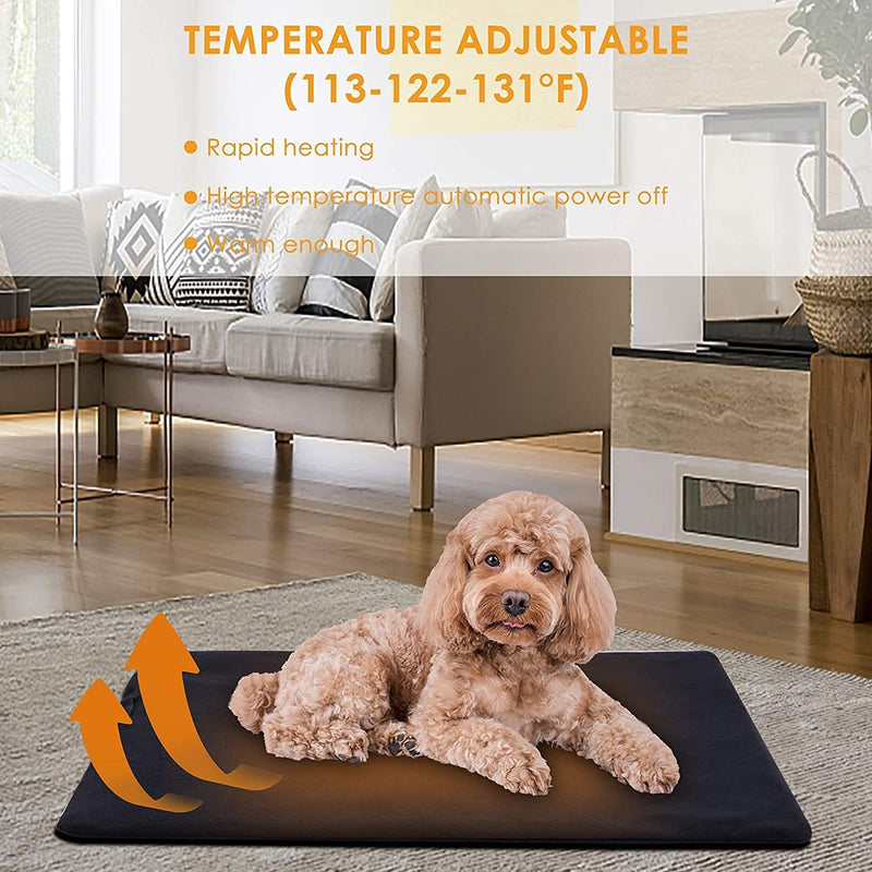 Pet Heating Pad for Cats and Dogs Heating Pad Temperature Adjustable Electric Heated Pet Bed Mat with Timer,Waterproof Pet Heating Pads Self Warming Dog Bed M:22" x 18" - PawsPlanet Australia