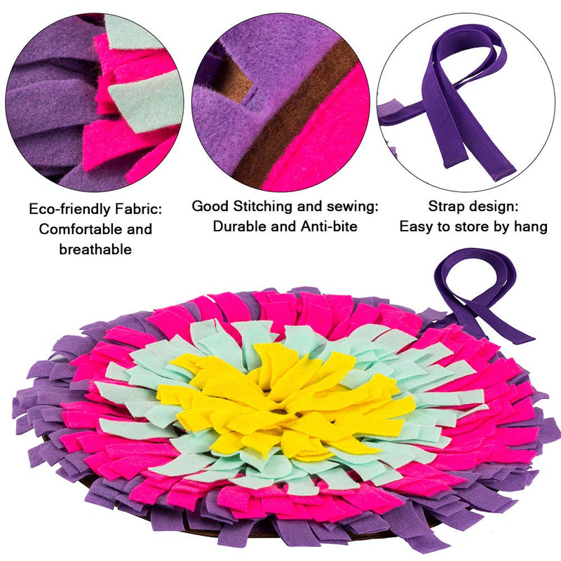 FREESOO Snuffle Mat for Dogs Pet Feeding Mat Puppy Training Pad Puzzle Toys Purple - PawsPlanet Australia