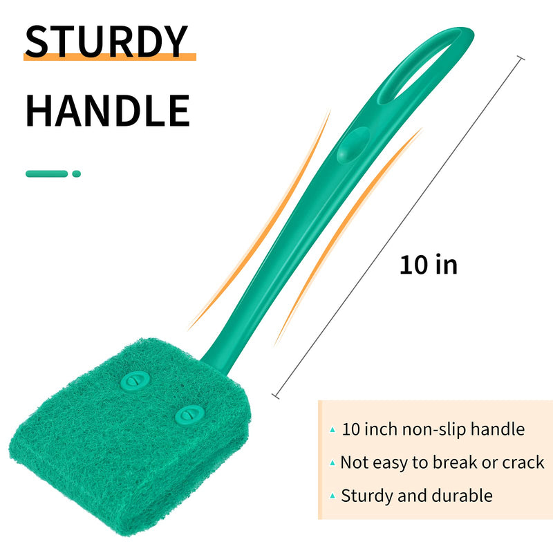 Pawfly Aquarium Algae Scraper Sponge Brush Cleaning Scrubber with 10 inch Non-Slip Handle for Glass Fish Tanks - PawsPlanet Australia