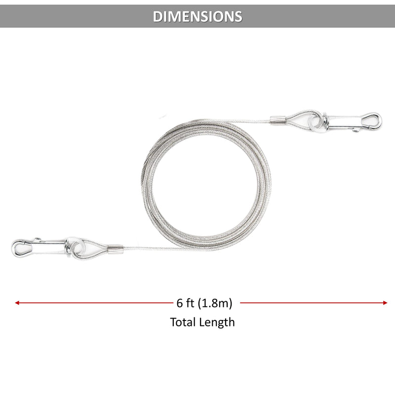 2 X 1.8m BRIGHT Dog Chains for Outside Tie Out Cable for Dogs Tether Steel Spiral Heavy Duty Ground Spike Stake (45cm) Dog Tether Outdoor Dog Camping Accessories Dog Lead Hook (Black, Non-Reflective) Black - PawsPlanet Australia