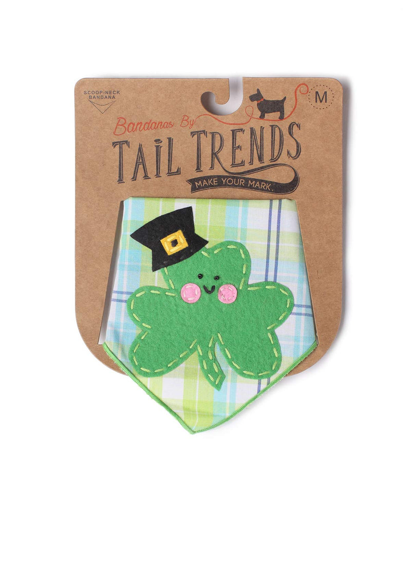 [Australia] - Tail Trends St. Patricks Day Dog Bandanas with Designer Applique for Medium to Large Sized Dogs - 100% Cotton Shamrock 