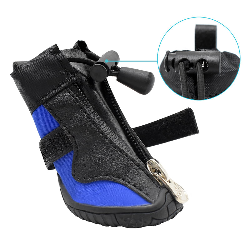 GKYZBB Blue Dog Booties Waterproof and Non-Slip Dog Boots & paw Protectors,with Zipper and Elastic Band not Easy to Fall Off,Dog Shoes Suitable for Medium and Small Dogs 3 - PawsPlanet Australia