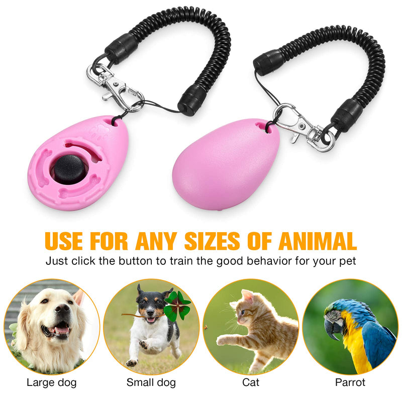 Sumind 8 Pieces Dog Training Clickers with Wrist Lanyard Pet Training Clicker with Big Button for Pet Behavioral Training Dogs Cats Birds Horses - PawsPlanet Australia