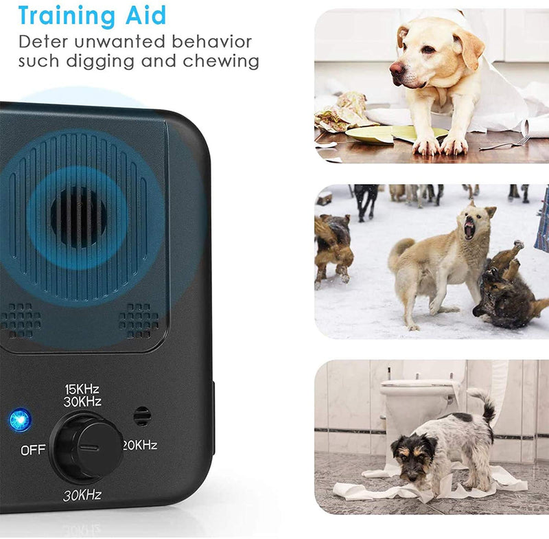 Luatuer Anti Dog Barking Device, Upgrade Ultrasonic Dog Bark Deterrent, Rechargeable Waterproof Sonic Dog Control Barking Device with 3 Frequency Levels, Safe Humane Dog Stop Barking Silencer - PawsPlanet Australia