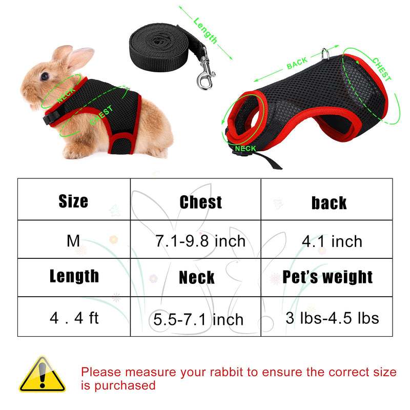 3 Pieces Bunny Rabbit Harness with Leash Adjustable Guinea Pig Harness Rabbit Buckle Breathable Mesh Pet Vest for Bunny Ferret Chinchilla and Similar Small Animals Medium - PawsPlanet Australia