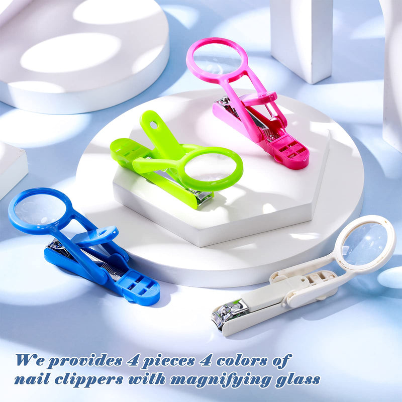 4 Pieces Pet Nail Cutter Trimmer with Magnifying Glass Nail Clipper Trimmer Small Animal Nail Clipper Toenail Clippers for Pet Hamster Hedgehog - PawsPlanet Australia