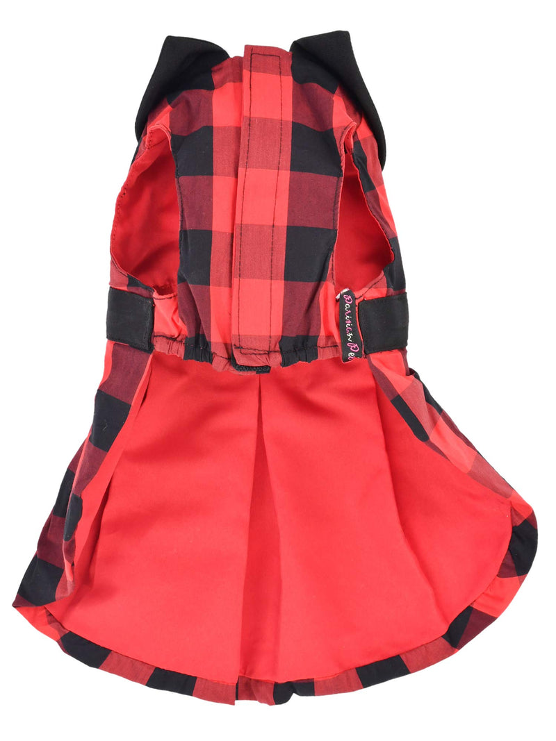 Parisian Pet Designer Buffalo Checkered Red Dog Dress Holiday Party S Buffalo Checkered Dress - PawsPlanet Australia
