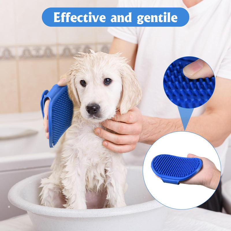 Fanshiontide 3 pieces dog brush short hair bath brush, soft rubber curry comb dogs and cats bath brush with massage effect, soothing adjustable ring handle, removes loose top hair, dust and dirt - PawsPlanet Australia
