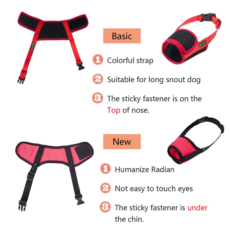 ILEPARK Breathable Beehive Dog Muzzle Mesh Nylon Adjustable for Small Medium Large Dogs, Soft Muzzles to Prevent Biting, Chewing and Barking(L,Black) L Black - PawsPlanet Australia