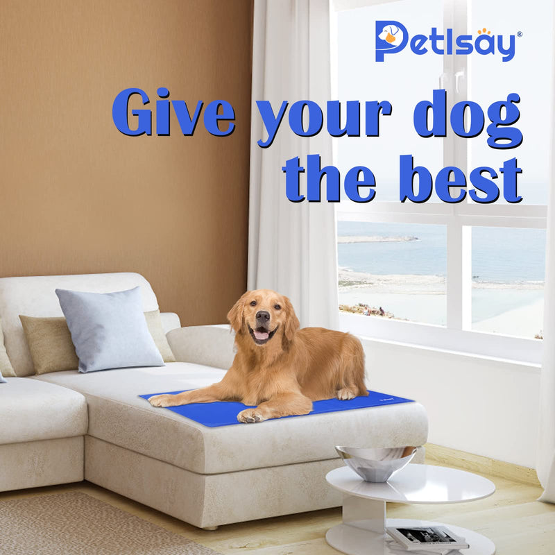 PetIsay Dog Cooling Mat, Cat Cooling Pad - Pressure-Activated Gel Cooling Mat for Dogs- Keep Your Dogs and Cats Comfortable All Summer - Avoid Overheating(40 ✕ 30 cm) S Blue - PawsPlanet Australia