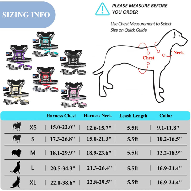 Seahooc Service Dog Harness,No-Pull Pet Vest Harness with Adjustable Hand Free Dog Leash and Collar for Walking and Running,Night Reflective Service Dog Vest with Handle for Small Medium Large Dog Medium (Pack of 1) Pink - PawsPlanet Australia