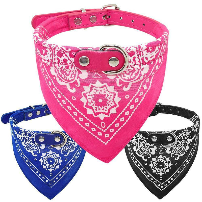 SpeedPets Dog Collar PU Leather Bandana Pet Clothing (X-Small, Black) X-Small - PawsPlanet Australia