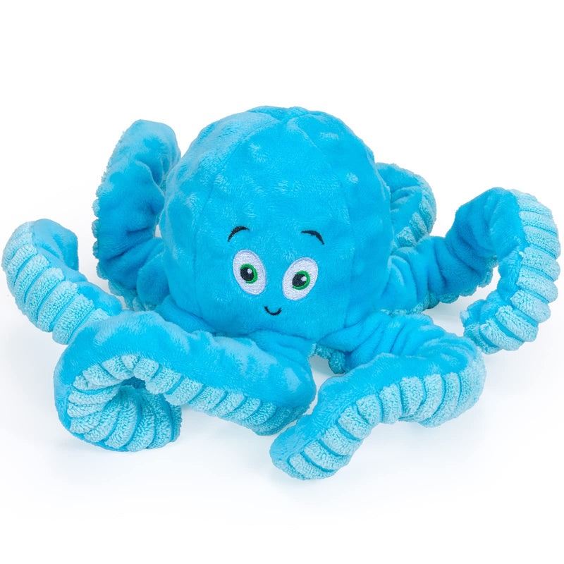 Pubialo Dog Toy for Large Dogs, Cute Squeaky Dog Toy with Crackling Paper Filled Plush Dog Toy for Puppies, Small and Large Dogs (Blue, Octopus) Blue - PawsPlanet Australia