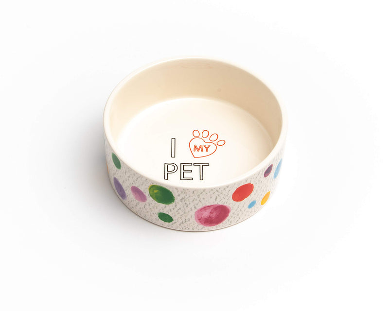 [Australia] - Park Life Designs Boavista Pattern Pet Bowl, Heavyweight Ceramic Dish Stays Put, Chew-Proof, Microwave and Dishwasher Safe Small 