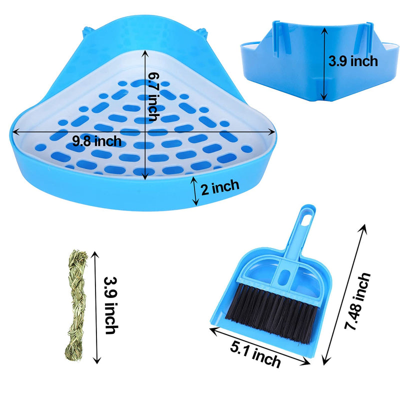 kathson Triangle Potty Trainer Corner Bunny Toilet Guinea Pig Litter Bedding Plastic Box Pet Pan for Rabbit Chinchilla Hamster Ferret Small Animal Blue - PawsPlanet Australia