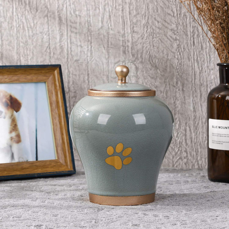 Youdear Memorials 6'' Handicrafts Pet Urns,Premium Urns for Dog and Cat Ashes,Suitable Size Cremation Urns for Ashes Up to 55 Cubic inches Cyan - PawsPlanet Australia