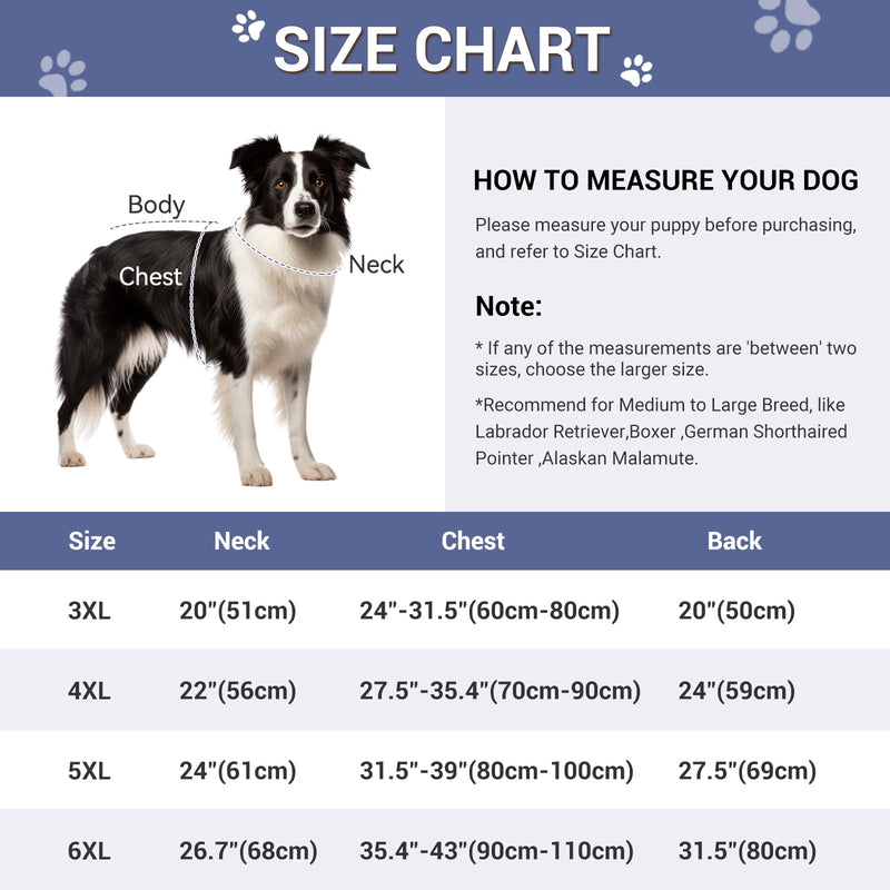 NAMSAN Dog Raincoat Waterproof Dog Rain Jacket Winter Dog Coat Adjustable Dog Jacket with Reflective Strips Suitable for Medium and Large Dogs - 5XL - PawsPlanet Australia