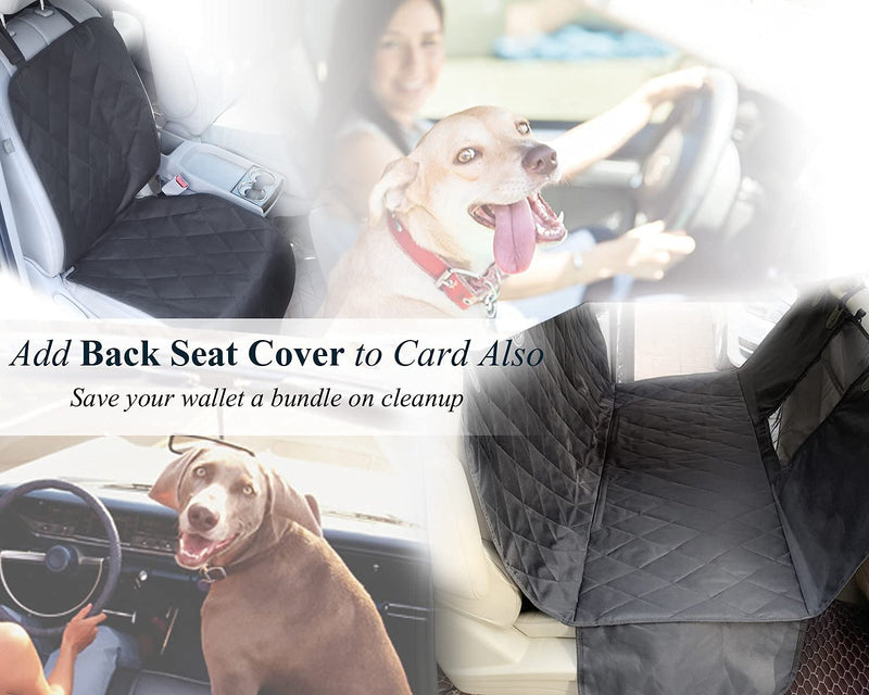 VIVAGLORY Dog Front Seat Cover with No-Skirt Design, 4 Layers Quilted & Durable 600D Oxford Seat Protector Against Fur & Dirt,Dog Car Seat Cover with Anti-Slip Backing for Most Cars, SUVs & MPVs,Black Standard (width 20") Black - PawsPlanet Australia