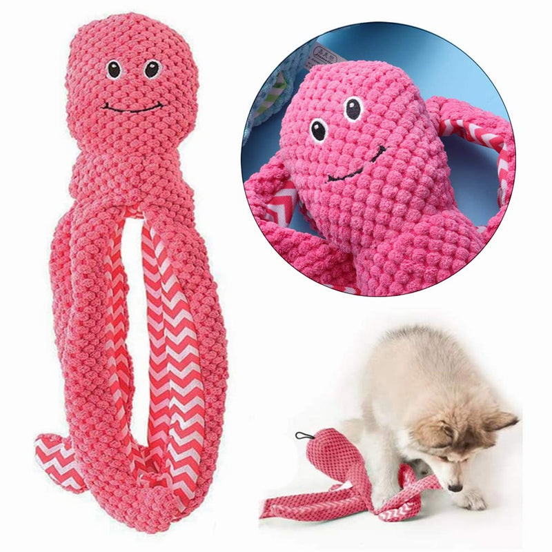 N\A 1 Pcs Dog Squeaky Toys Durable Plush Dog Toys Dog Chew Toys Dog Rope Toy Octopus Dog Toy with Crinkle Paper Suitable for Small and Medium Dog Playing(Random Color) - PawsPlanet Australia