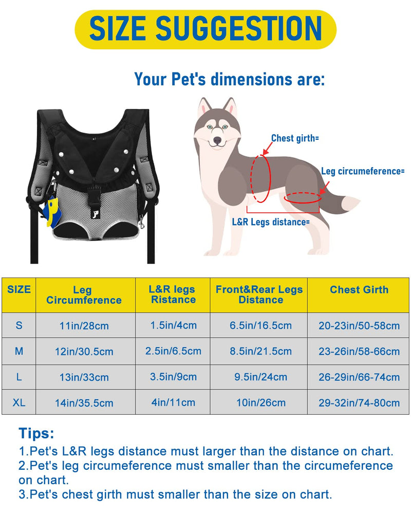Petotw Pet Carrier Backpack with Multi-Function Pocket, Legs Out Front Dog Carrier,with Wide Straps Shoulder Pads,Easy-Fit for Traveling Hiking Camping for Small Medium Dogs Puppies Grey - PawsPlanet Australia
