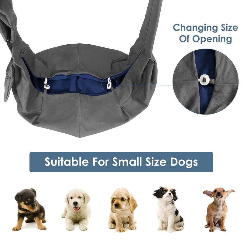 SlowTon Pet Carrier, Hand Free Sling Adjustable Padded Strap Tote Bag Breathable Cotton Shoulder Bag Front Pocket Safety Belt Carrying Small Dog Cat Puppy Machine Washable A-Grey For Pets 3-8lbs - PawsPlanet Australia