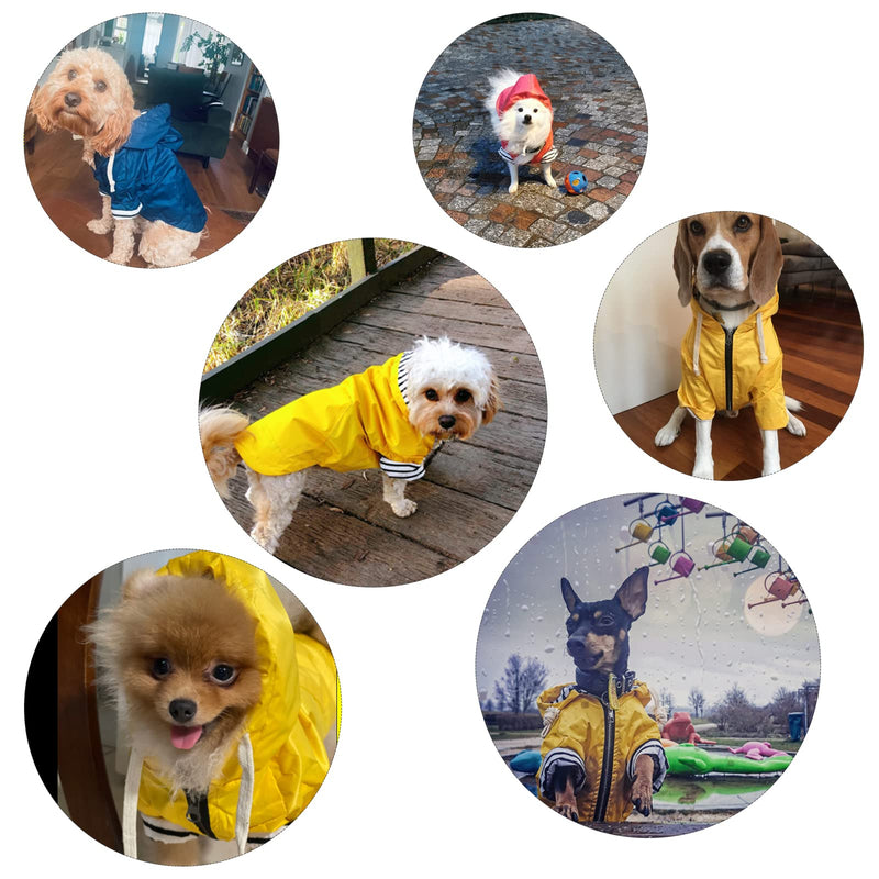 Stylish Premium Dog Raincoats - Dog Wear Yellow Zip Up Dog Raincoat with Reflective Buttons, Pockets, Rain/Water Resistant, Adjustable Drawstring -Blue -XS XS Blue - PawsPlanet Australia