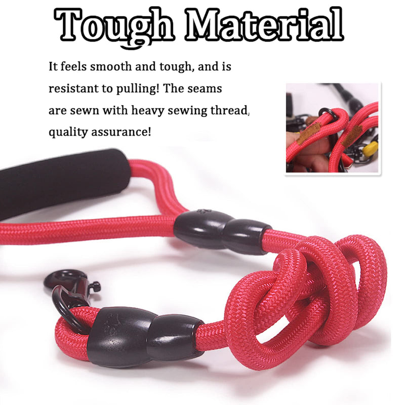 Dog training leash, dog training leash, adjustable, double dog leash, polyester, double leash, adjustable for small, medium-sized, walking, training and large dogs (red) - PawsPlanet Australia