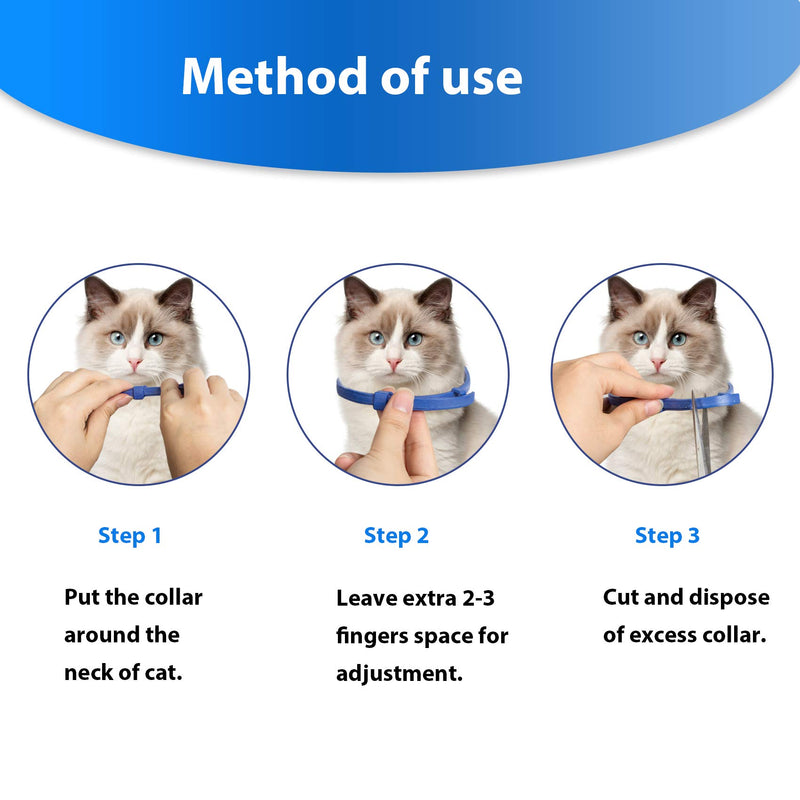 [Australia] - Petsvv 2 Pack Flea Collar for Cats with Flea Comb, Cats Flea and Tick Control with Adjustable Design Natural Ingredients Waterproof - 8 Months Protection 