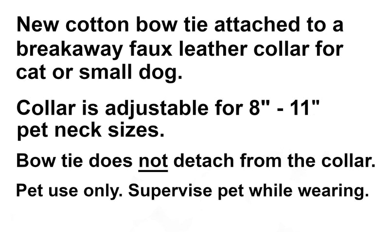 [Australia] - amy2004marie Cat/Small Dog Peacock Blue Cotton Bow Tie on Black Breakaway Collar 