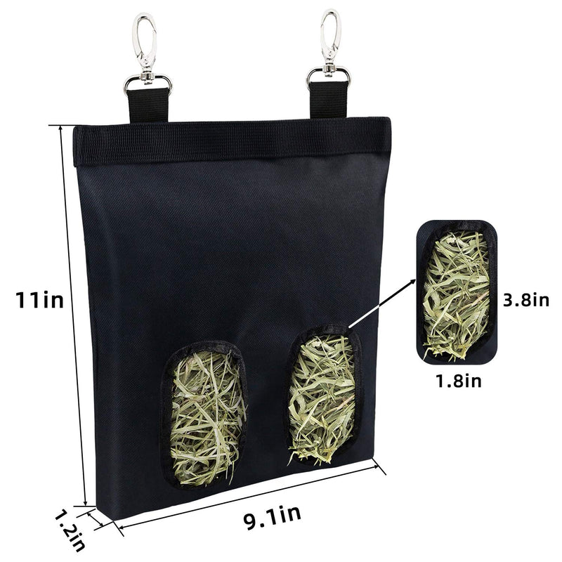 RAYFARMO Rabbit Hay Feeder Bag Hanging Feeder Bag Durable 600D Black Oxford Fabric Guinea Pig Chinchilla Pet Hay Feeder Storage - PawsPlanet Australia