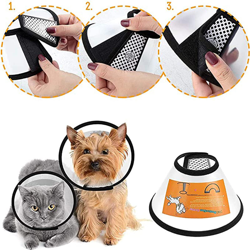 Pet Dog Collars Neck Brace Pet Protective Collar Pet Collar Protective Collar Suitable Plastic Pet Collars for Dogs and Cats Adjustable Comfortable Collar Protection Anti-Bite Lick Pack of 4 - PawsPlanet Australia