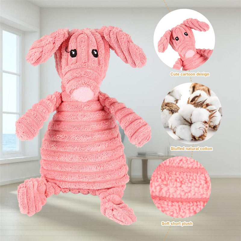Nollary Stuffed Dog Plush Squeaky Toys Set White Sheep and Pink Pig, Cute Animal Design Plush Toys With Squeaker for Girl Dogs, Puppies - PawsPlanet Australia