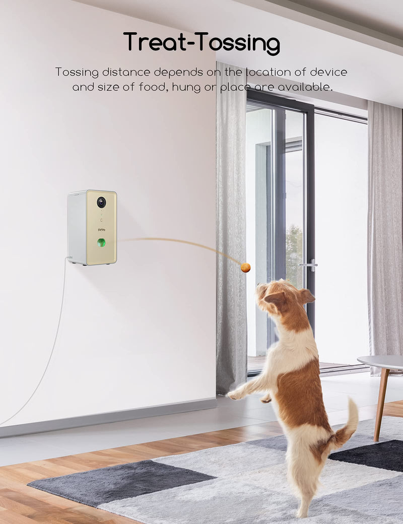 Faroro Dog Camera Treat Dispenser 1080P FHD Night Vision 2.4G WiFi Pet Tossing Camera with 2-Way Audio for Monitoring and Talking with Your Pet Remotely - PawsPlanet Australia