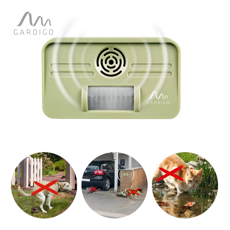Gardigo® dog and cat repellent | Dog deterrent and cat deterrent for the garden I Ultrasonic animal repellent I 70° detection angle, 7m range | Against dogs and against cats | Anti cats - PawsPlanet Australia