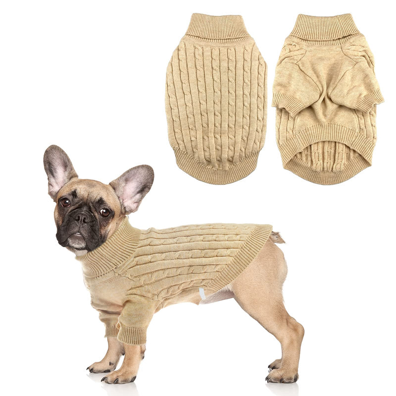 Vehomy Dog Turtleneck Sweater Dog Pullover Sweater for Small Medium Dogs Pet Knitwear Clothes Dog Knitted Sweater Outfit Puppy Dog Cat Warm Shirt Clothes M - PawsPlanet Australia