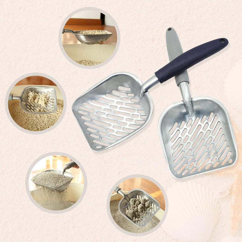 [Australia] - Cat Litter Scoop - Strong and Durable Aluminum Alloy, All Metal End-to-End wit Solid Core, Non Sticky, Sifter with Deep Shovel 