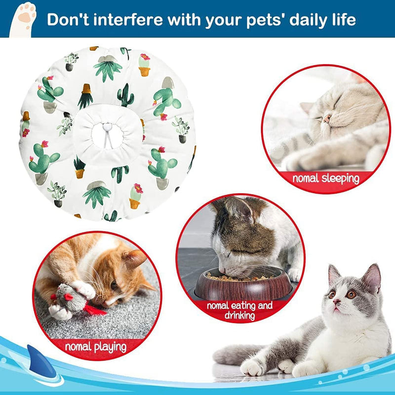 Cat Protective Collar Cats Recovery Collar Adjustable Soft Cat Protective Collar Soft Collar for Cats Anti Bite Safety Adjustable Protective Collar for Pets Puppies Kittens (Size L) - PawsPlanet Australia